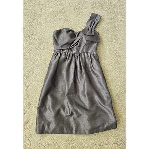 Jenny Yoo Collection Dress Womens Sz 2 Grey One Shoulder Short Bridesmaid formal